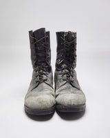Vintage 90's Military Style Faded Leather Boots - UK 7.5