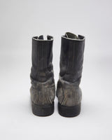 Vintage 90's Military Style Faded Leather Boots - UK 7.5