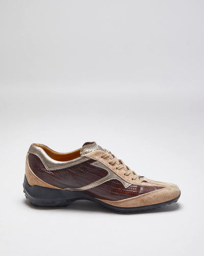 Vintage Y2K Tod's Narrow Toe Leather Trainers - UK 6