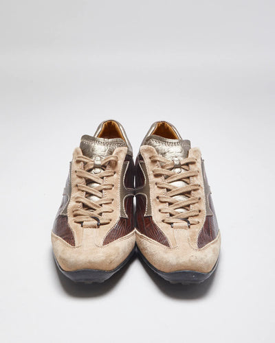 Vintage Y2K Tod's Narrow Toe Leather Trainers - UK 6