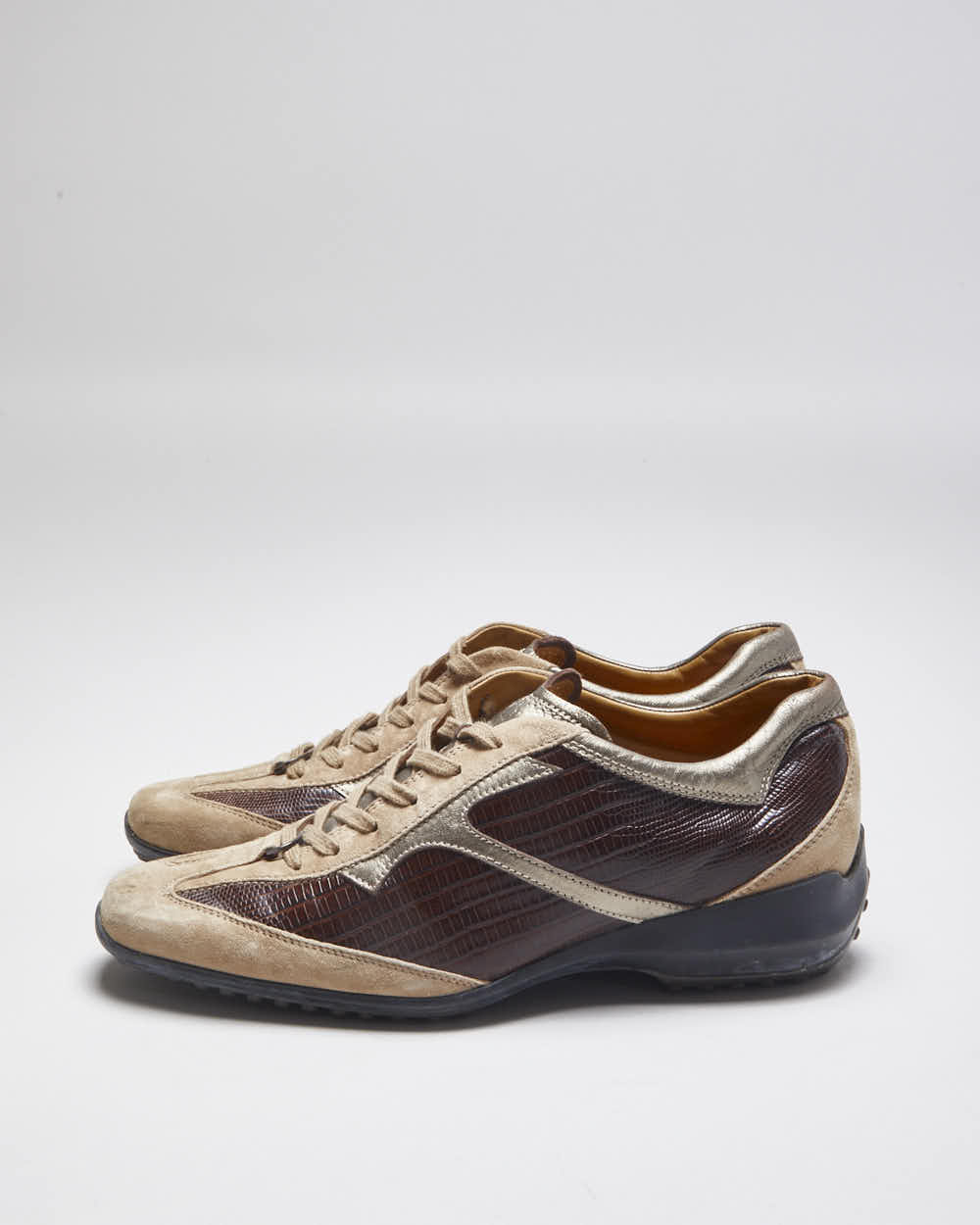 Vintage Y2K Tod's Narrow Toe Leather Trainers - UK 6