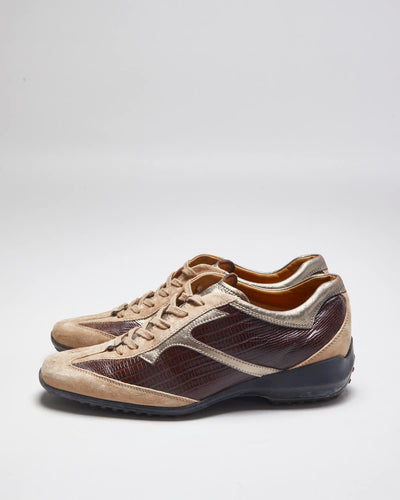 Vintage Y2K Tod's Narrow Toe Leather Trainers - UK 6
