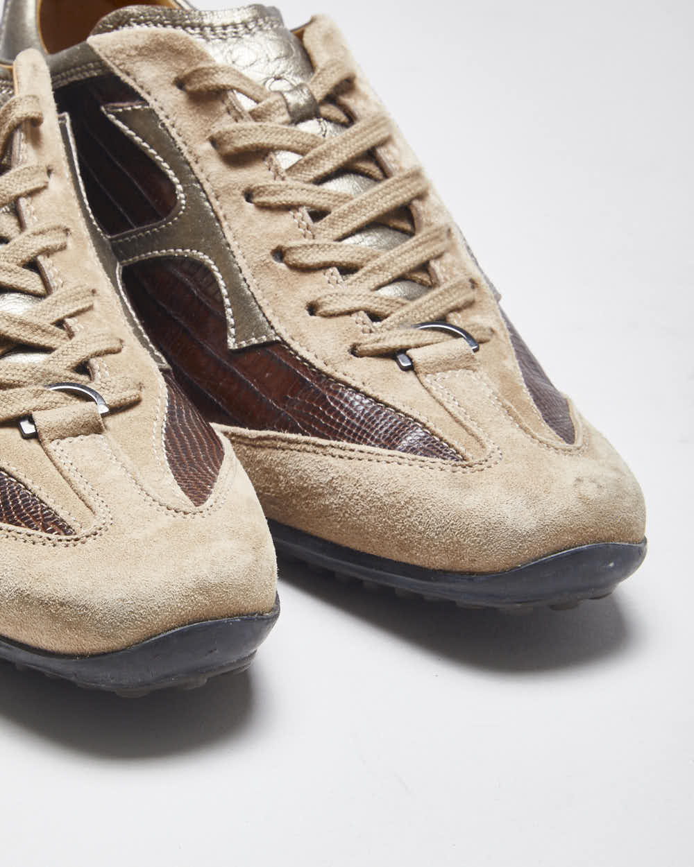 Vintage Y2K Tod's Narrow Toe Leather Trainers - UK 6