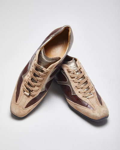Vintage Y2K Tod's Narrow Toe Leather Trainers - UK 6