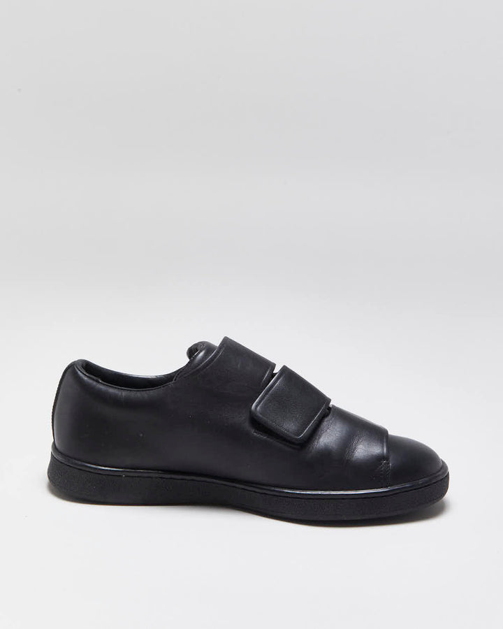 Acne Studios Triple Black Leather Low Velcro Trainers - UK6