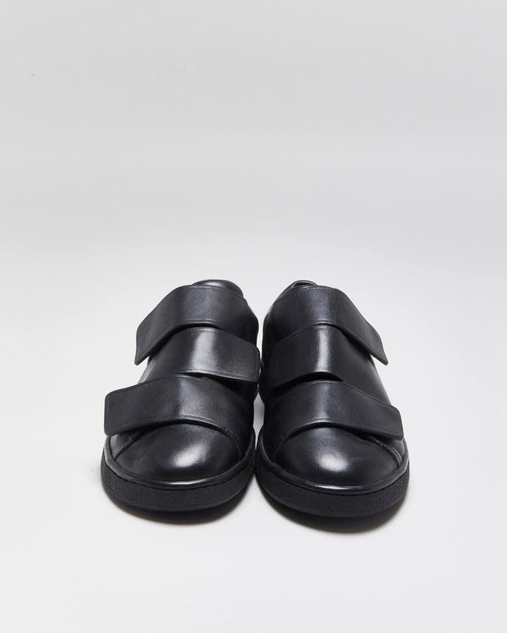 Acne Studios Triple Black Leather Low Velcro Trainers - UK6