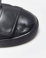 Acne Studios Triple Black Leather Low Velcro Trainers - UK6