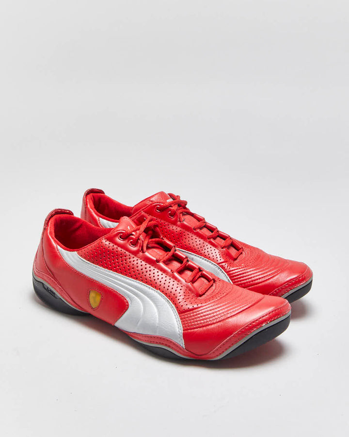Vintage 2007 Y2K Puma x Ferrari Racing SF Leather Low Trainers - UK10