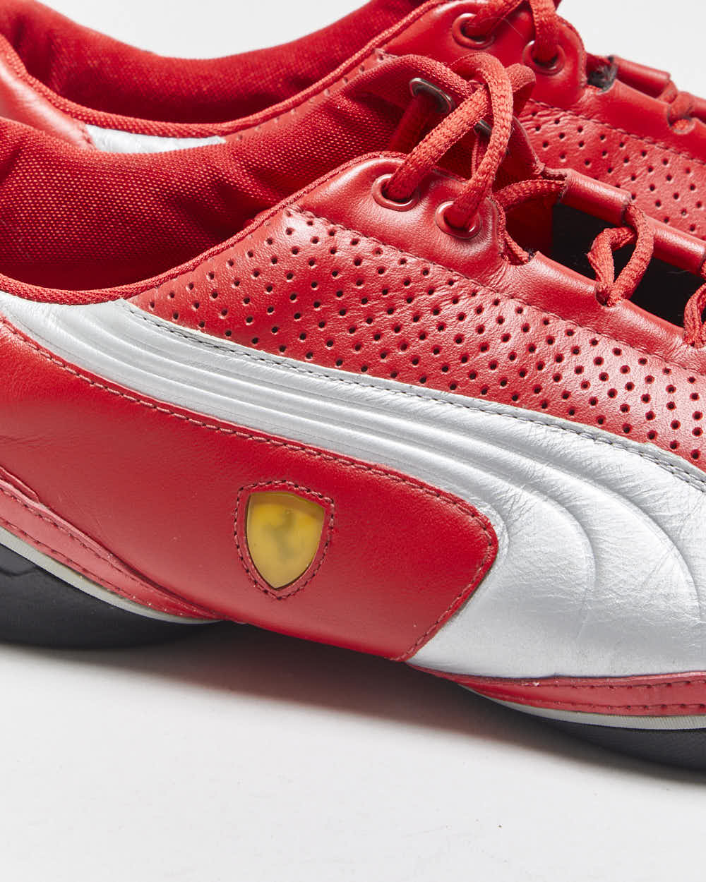Vintage 2007 Y2K Puma x Ferrari Racing SF Leather Low Trainers - UK10
