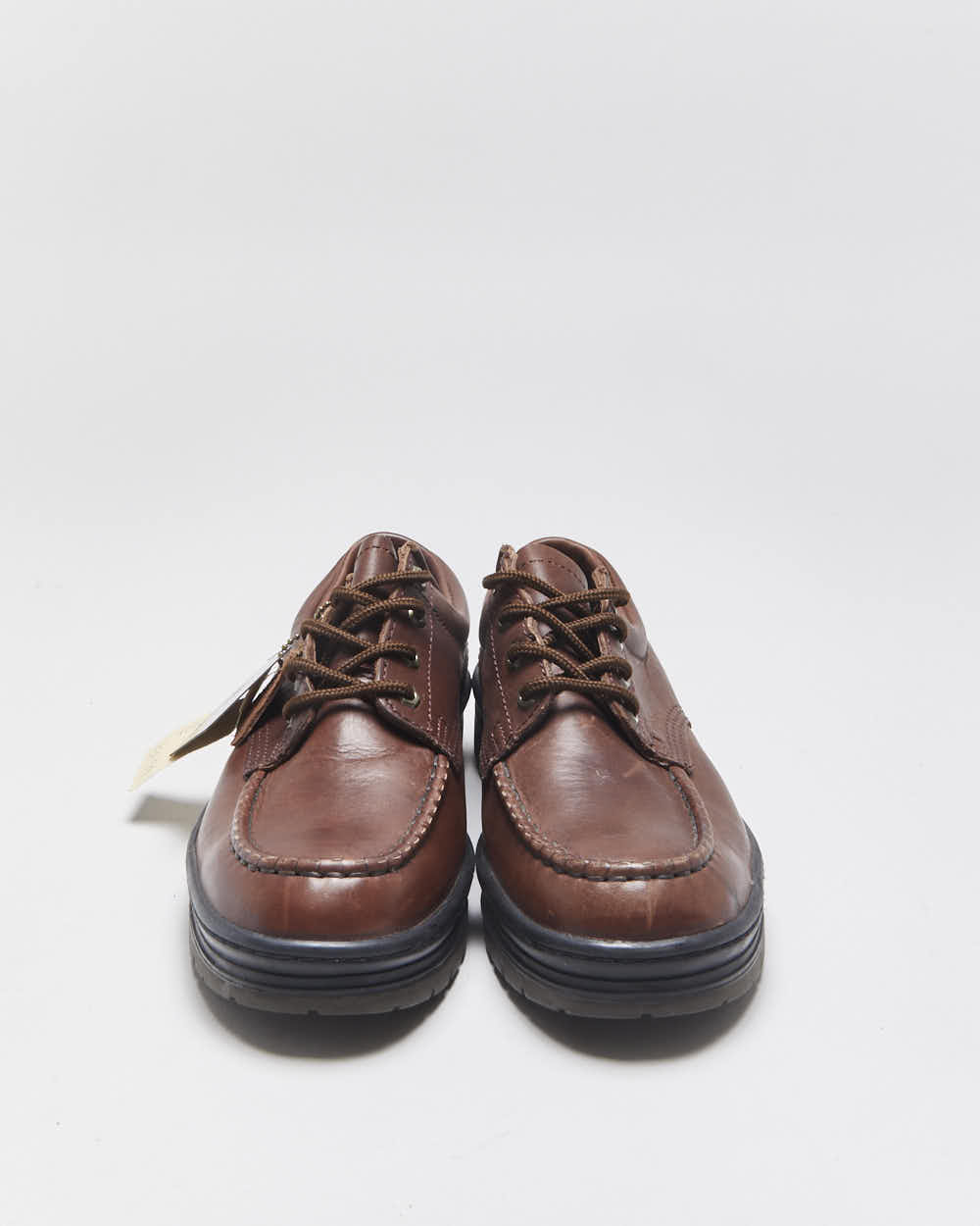 DSWT Vintage 1990s Eddie Bauer Gore-Tex Leather 4-Eye Moc Toe Deck Shoes - UK7.5