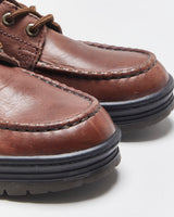 DSWT Vintage 1990s Eddie Bauer Gore-Tex Leather 4-Eye Moc Toe Deck Shoes - UK7.5