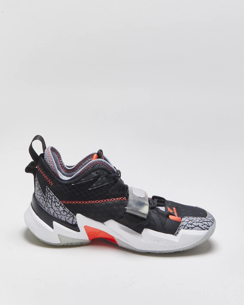 2019 Nike Air Jordan Why Not Zer0.3 'Black Cement Crimson' Basketball Trainers - UK9