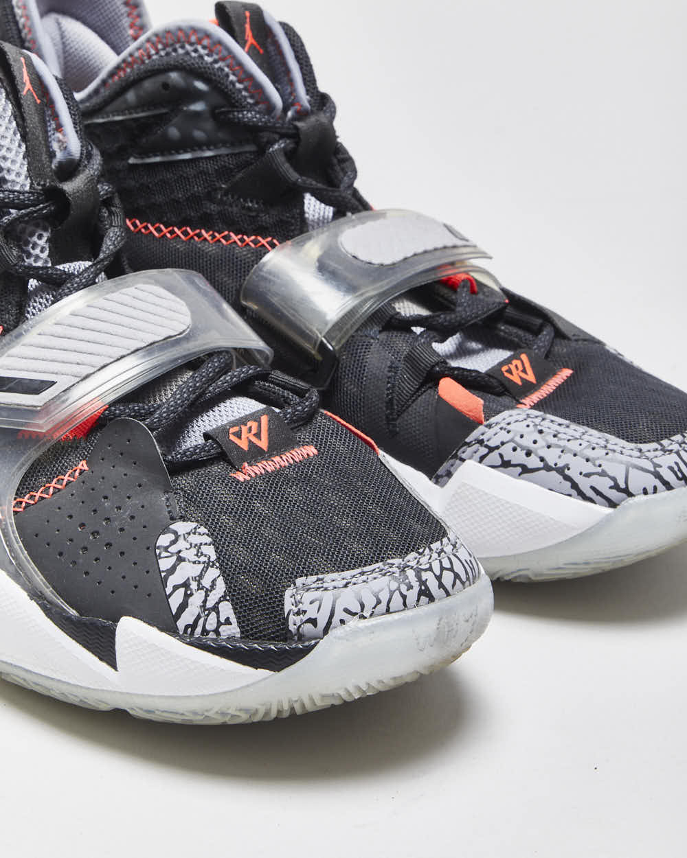 2019 Nike Air Jordan Why Not Zer0.3 'Black Cement Crimson' Basketball Trainers - UK9