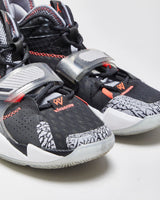 2019 Nike Air Jordan Why Not Zer0.3 'Black Cement Crimson' Basketball Trainers - UK9