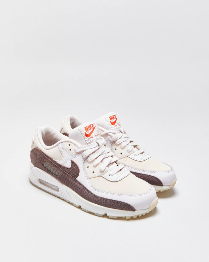 2022 Nike Air Max 90 'Brown Tile' Baby Pink Leather Trainers - UK6.5