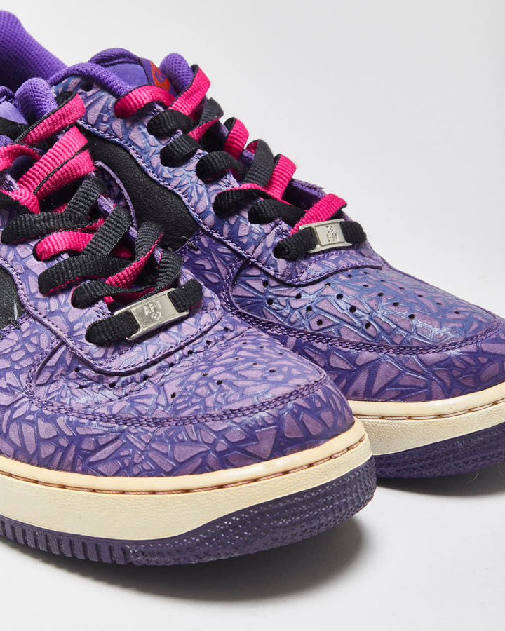 2021 Nike Air Force 1 'Cracked' Leather Low Trainers - UK8.5