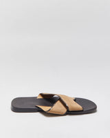 Vintage Hugo Boss Tan Suede Cross-Over Slip On Sandals - UK8