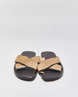 Vintage Hugo Boss Tan Suede Cross-Over Slip On Sandals - UK8