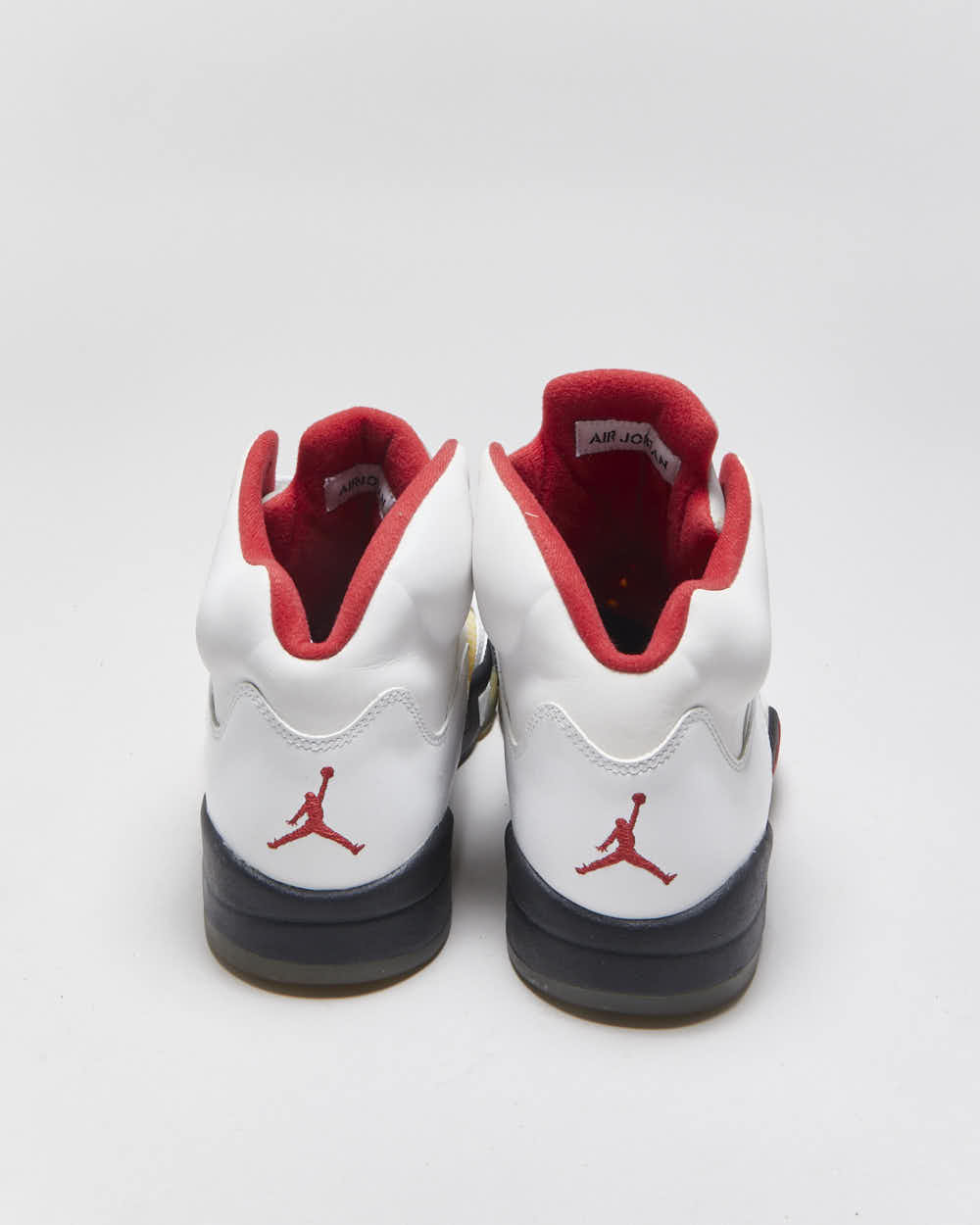 2012 Nike Air Jordan 5 Retro 'White Fire Red/Silver' Leather Trainers - UK10