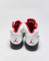 2012 Nike Air Jordan 5 Retro 'White Fire Red/Silver' Leather Trainers - UK10