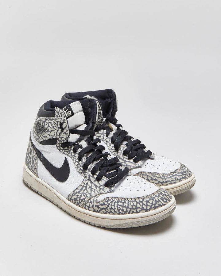 2022 Nike Air Jordan 1 High OG 'Cement' Leather Trainers - UK10