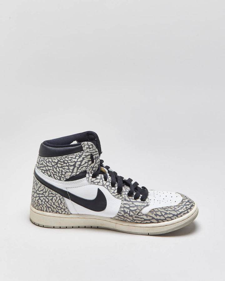 2022 Nike Air Jordan 1 High OG 'Cement' Leather Trainers - UK10