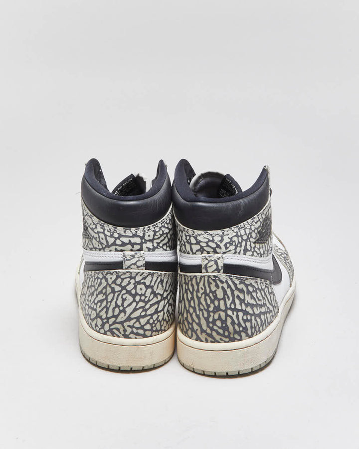 2022 Nike Air Jordan 1 High OG 'Cement' Leather Trainers - UK10