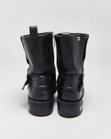 Vintage Harley Davidson Leather Square Toe Buckle Ankle Biker Boots - UK9