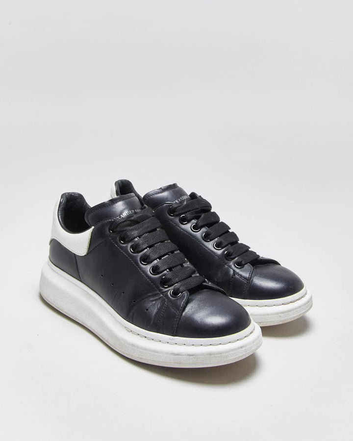 2021 Alexander Mcqueen Black Leather Oversized 'Larry' Trainers - UK7