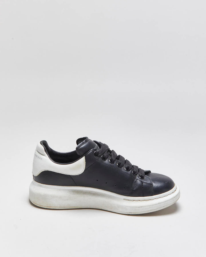 2021 Alexander Mcqueen Black Leather Oversized 'Larry' Trainers - UK7
