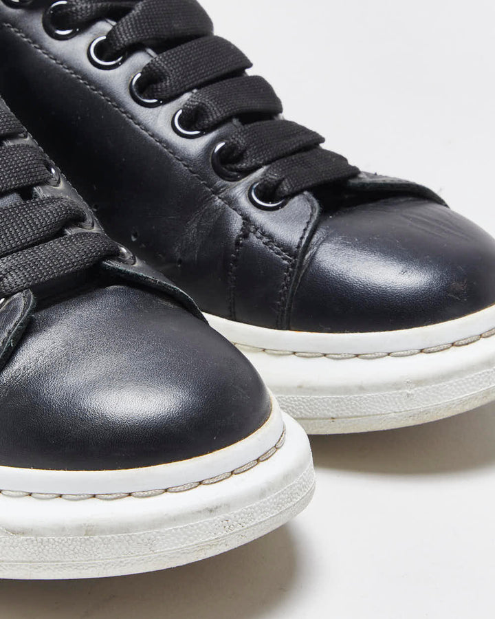 2021 Alexander Mcqueen Black Leather Oversized 'Larry' Trainers - UK7