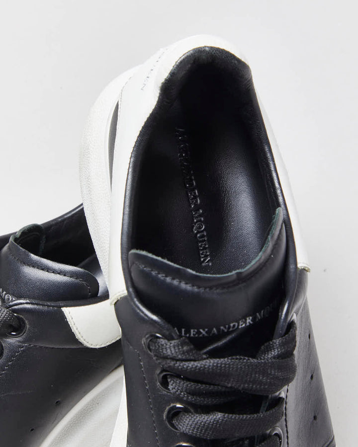 2021 Alexander Mcqueen Black Leather Oversized 'Larry' Trainers - UK7