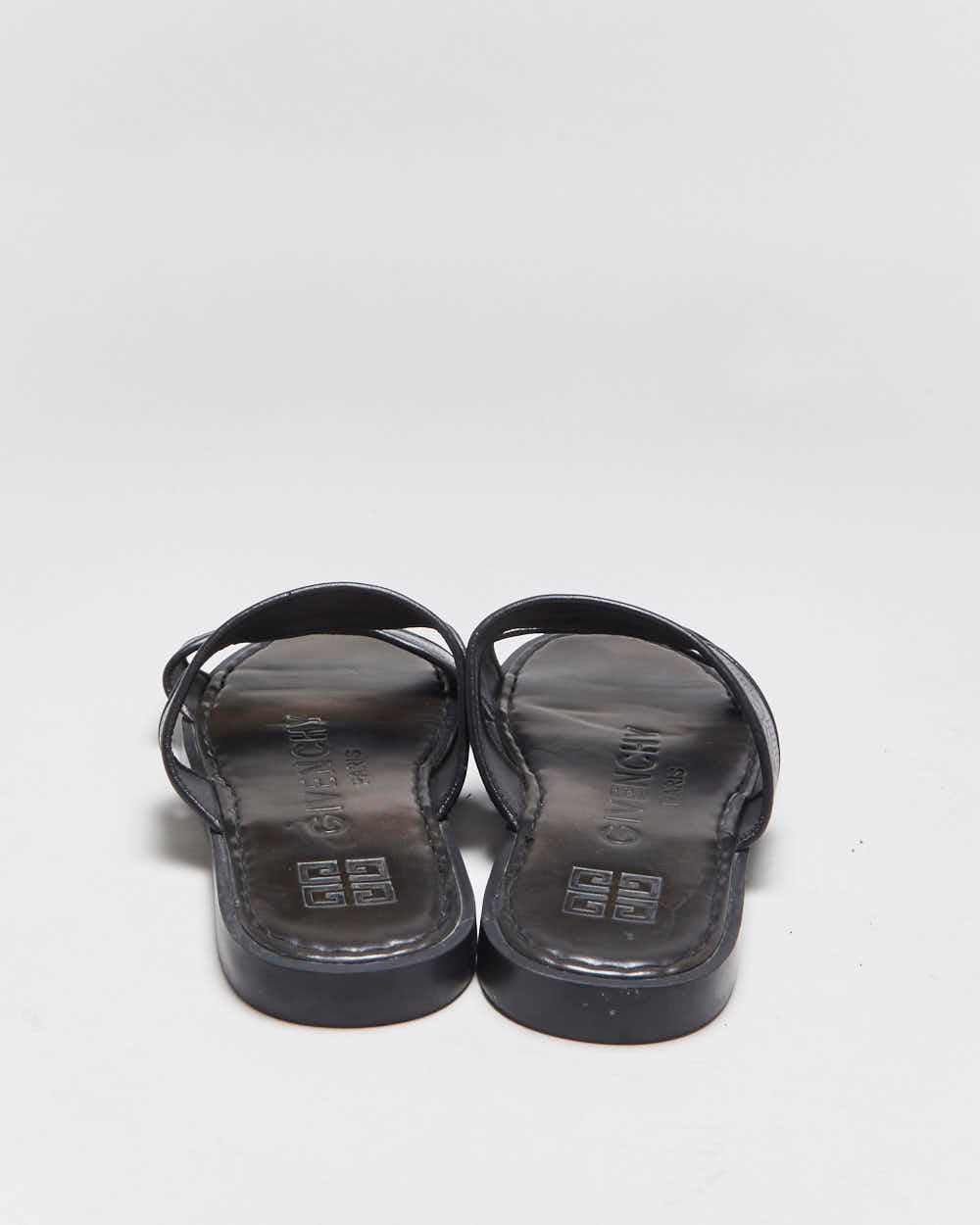Vintage Givenchy Pebbled Leather Strap Sandal Slides - UK10