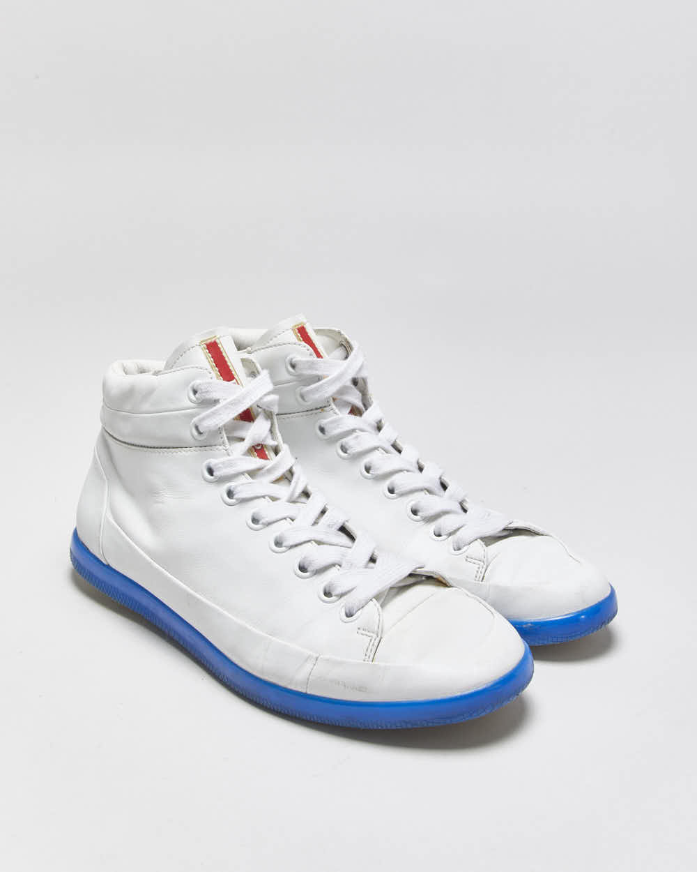 2018 Prada Sport Calfskin Leather High Top Trainers - UK7.5
