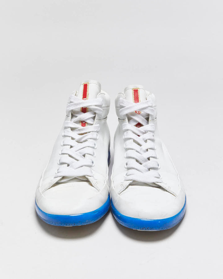 2018 Prada Sport Calfskin Leather High Top Trainers - UK7.5