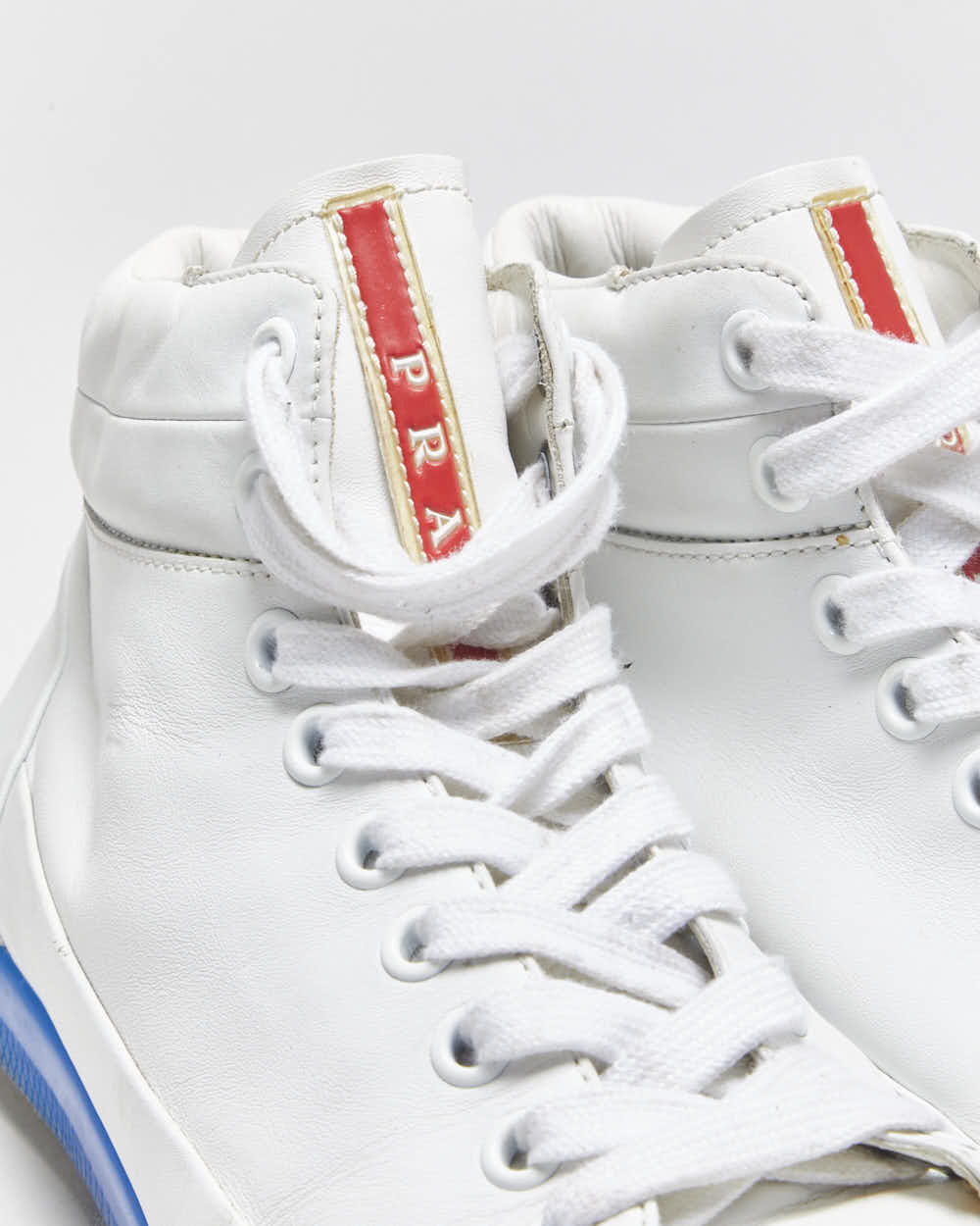 2018 Prada Sport Calfskin Leather High Top Trainers - UK7.5