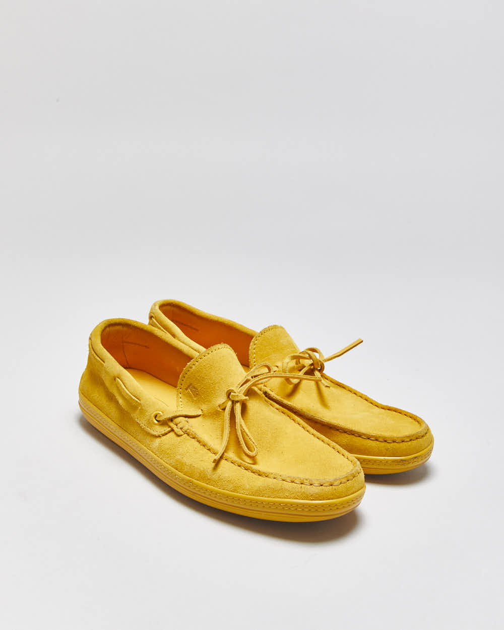 Tod's Mustard Yellow Gommino Suede Casual Loafers - UK6