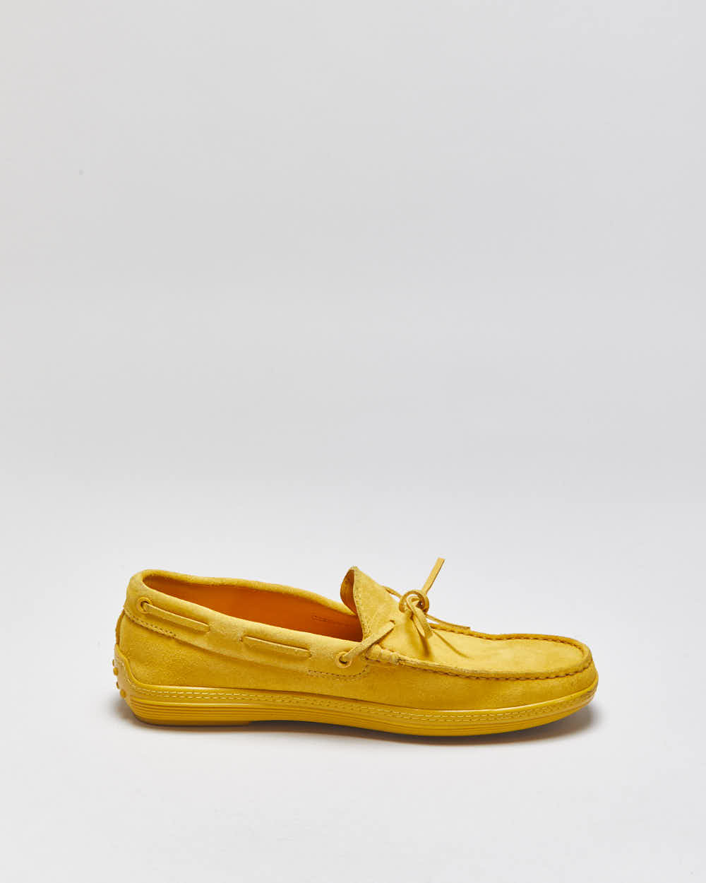 Tod's Mustard Yellow Gommino Suede Casual Loafers - UK6