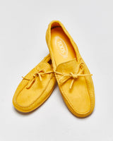 Tod's Mustard Yellow Gommino Suede Casual Loafers - UK6
