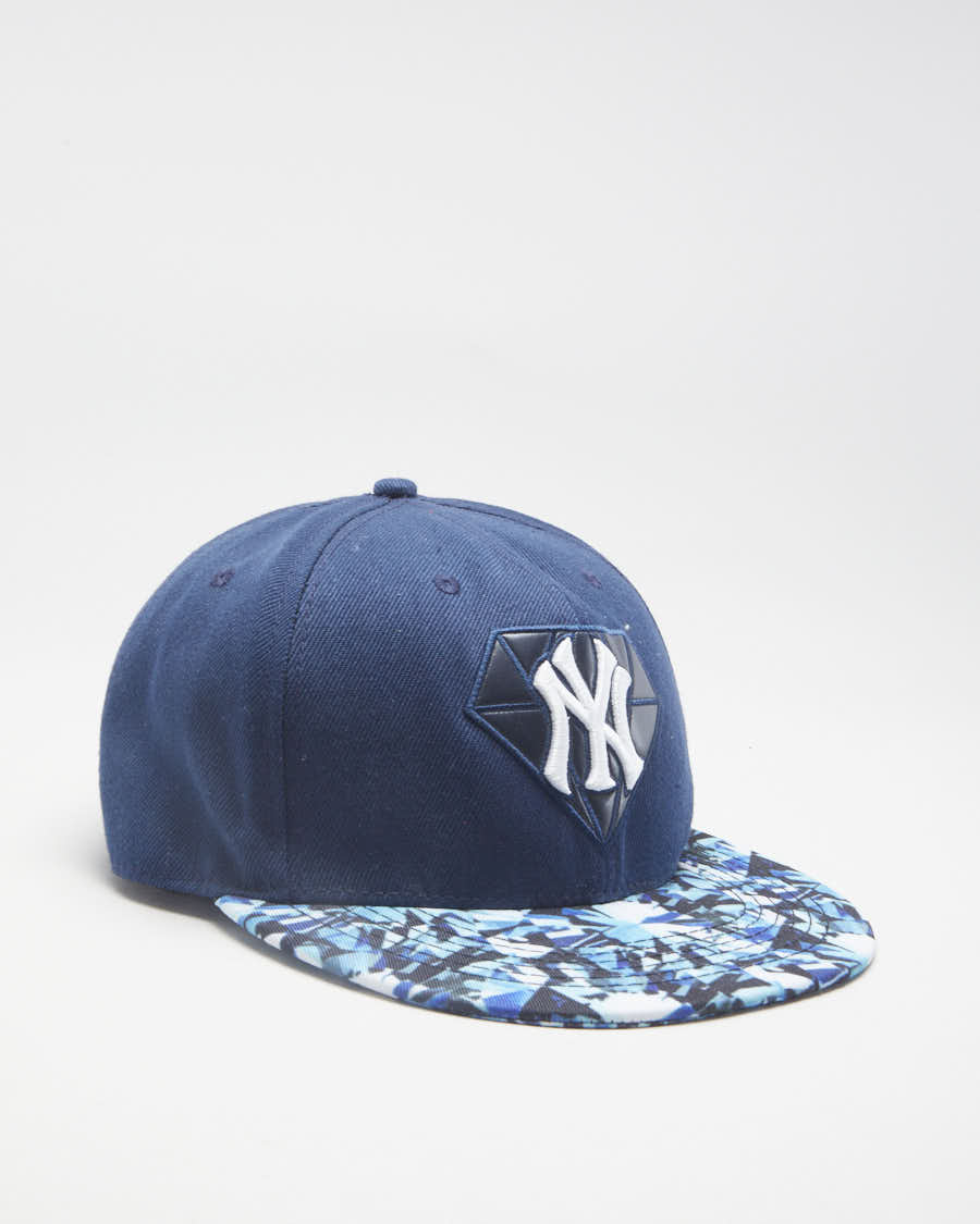 00s Y2K MLB New York Yankees Blue Snapback Hat - Adjustable
