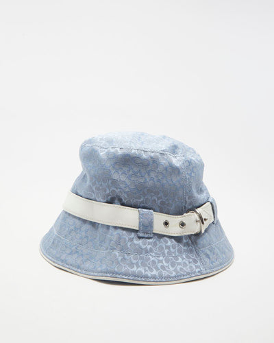 00s Y2K Coach Blue Patterned Bucket Hat - S