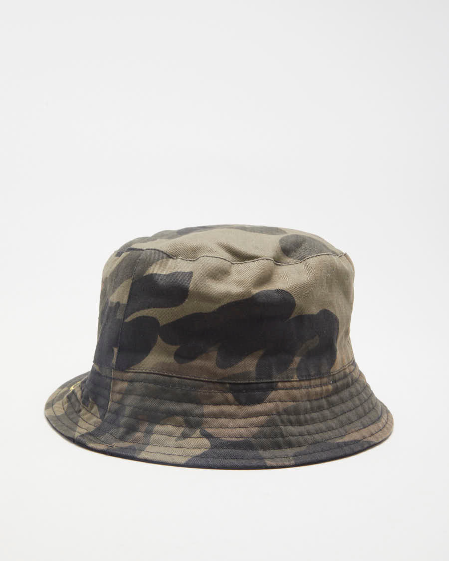 00s Y2K Ed Hardy Camouflage Embroidered Bucket Hat - S