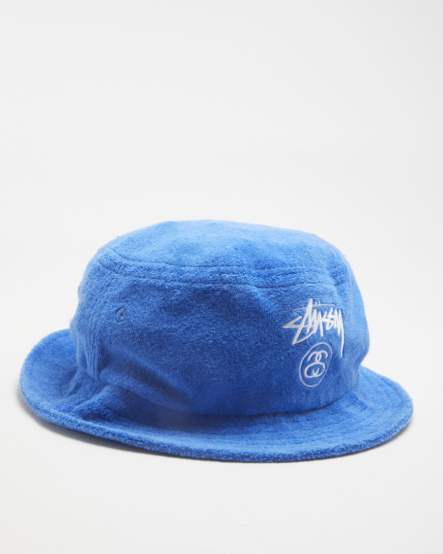 Stussy Terry Towling Blue Bucket Hat - L