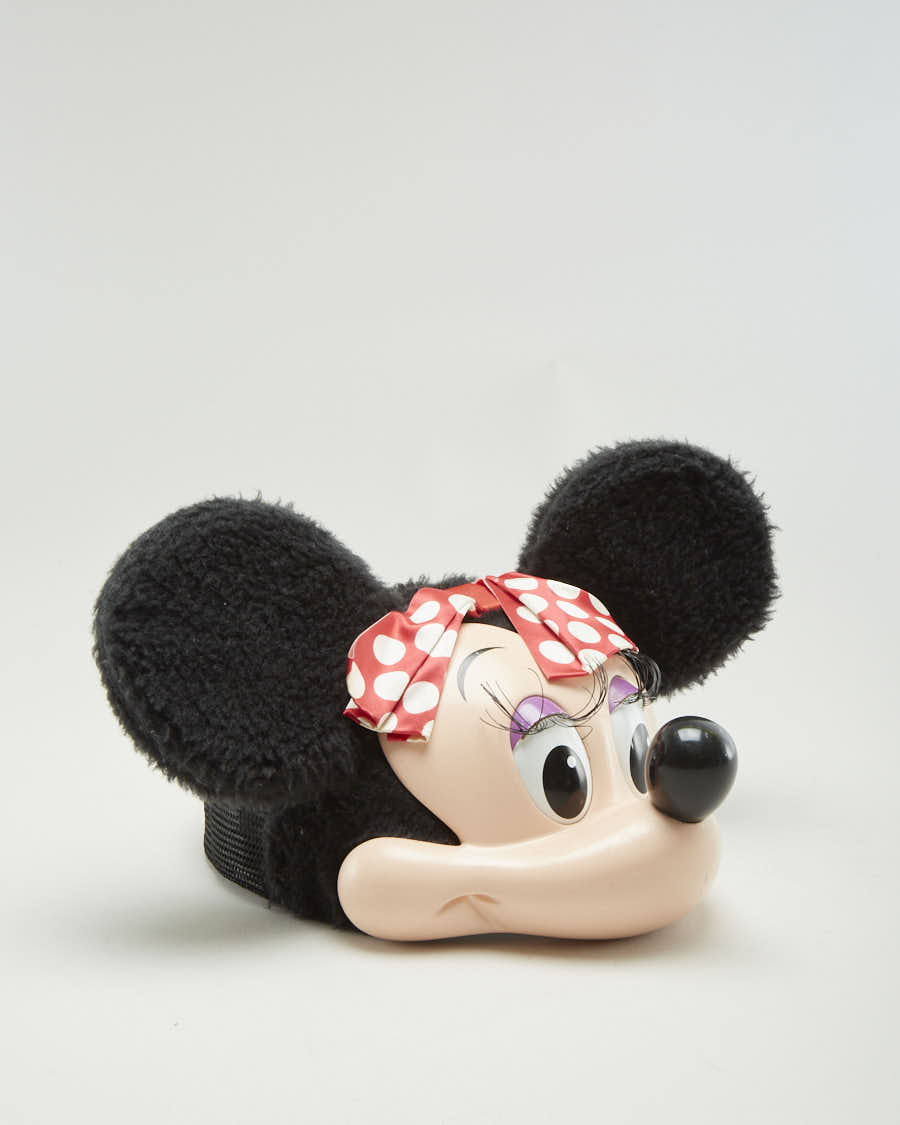 Vintage 90s Disney World Minnie Mouse Hat With Ears Black Felt Cap - Adjustable