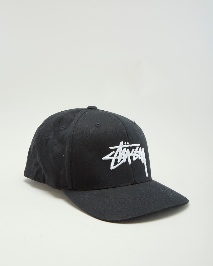 Stussy Black Embroidered Cap - Adjustable