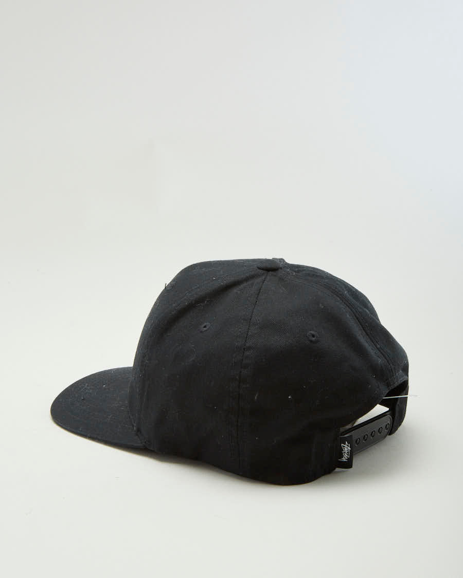 Stussy Black Embroidered Cap - Adjustable