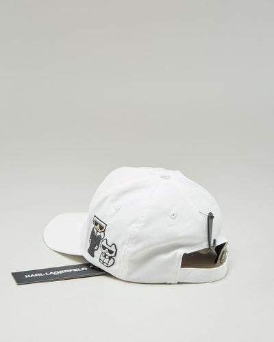 Karl Lagerfeld White Embroidered Cap Deadstock With Tags - Adjustable