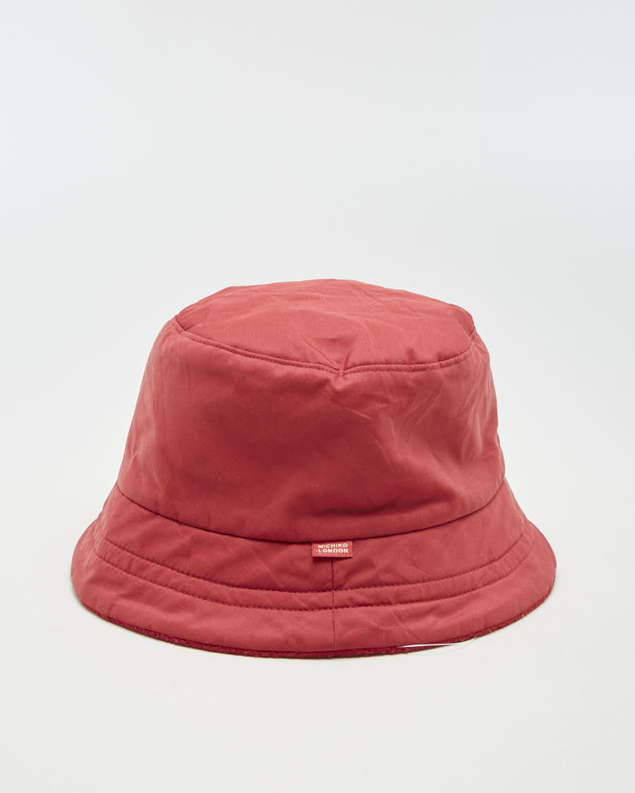 Michiko London Red Reversible Bucket Hat - M