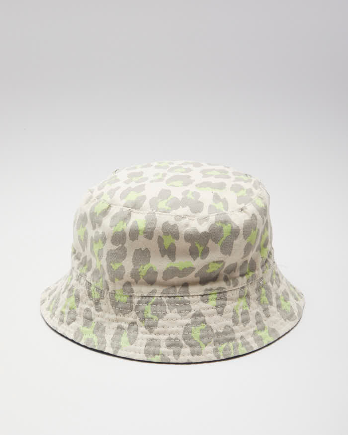 Y2k Ed Hardy Reversible Leopard Print Embroidered Bucket Hat