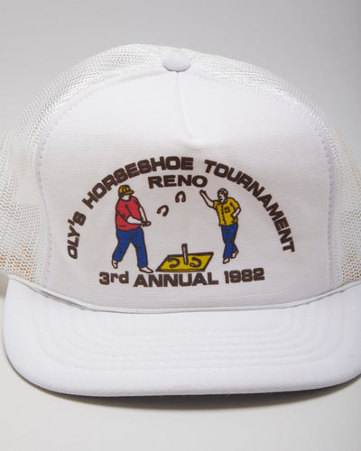 Vintage 90s White Sports Trucker - OS